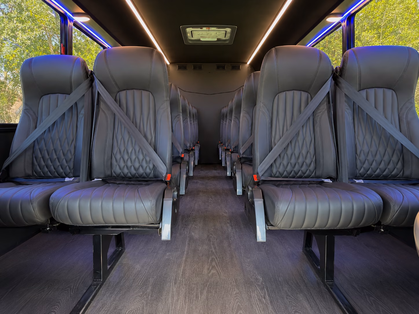 revere 18 passenger minibus inside