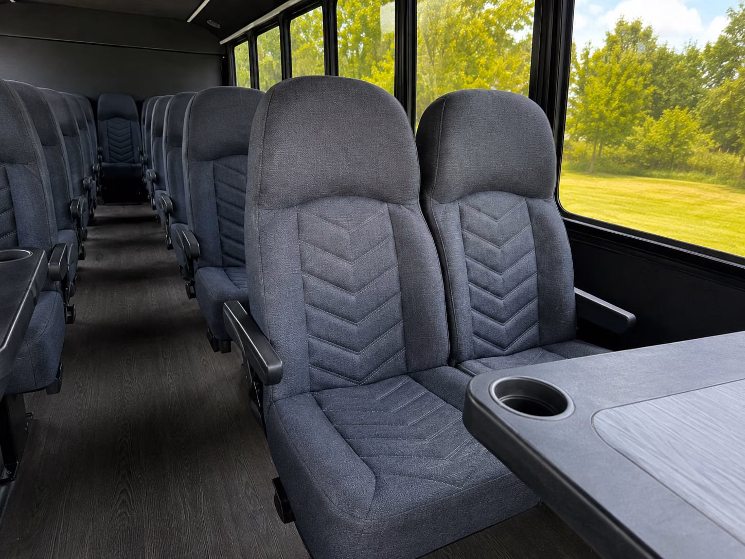 revere 18 passenger minibus interior