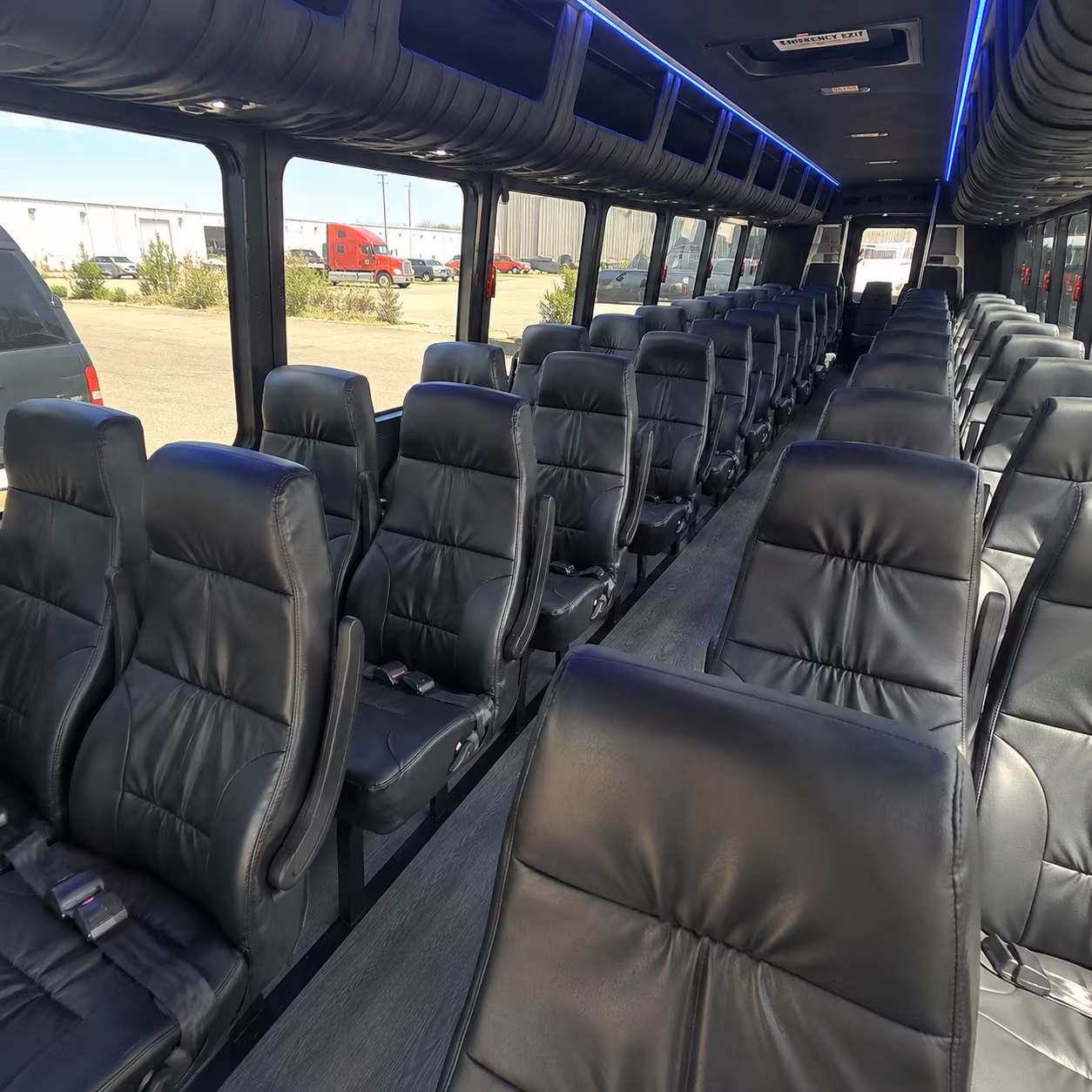 revere 25 passenger minibus inside