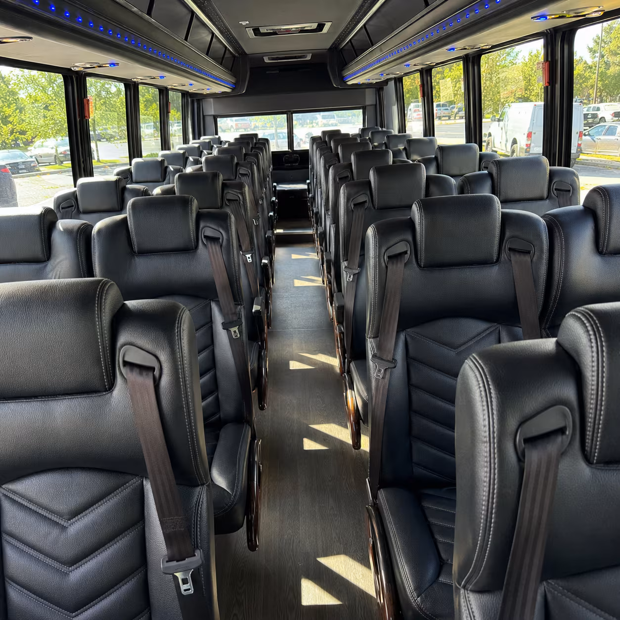 revere 28 passenger minibus interior
