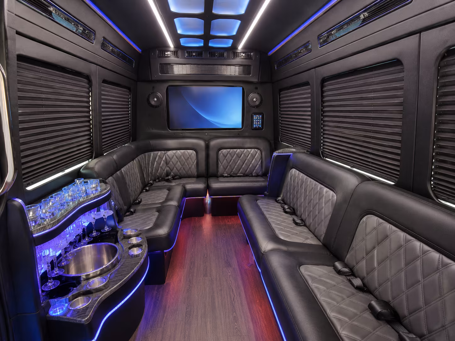 revere 56 passenger charter bus inside