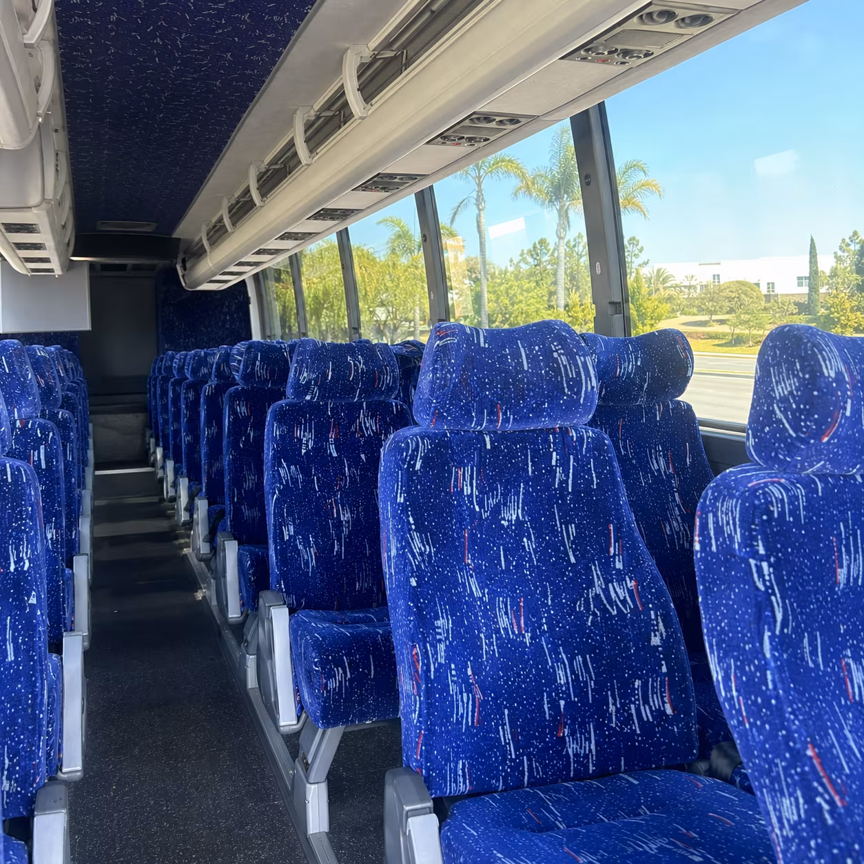 revere 56 passenger charter bus interior